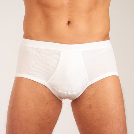 Schiesser slip 2 pack original classics 2-2 rib sports briefs white heren 005052-100 Schiesser slip lot de 2 original classics 2-2 rib sports briefs white hommes
