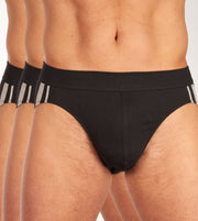 Schiesser slip 3 pack 95/5 organic cotton rio briefs stripe black heren