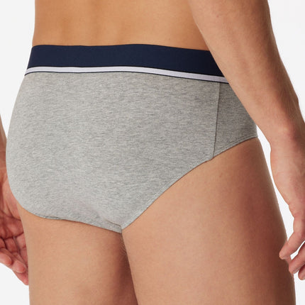 Schiesser slip 3 pack 95/5 organic cotton rio briefs grey / blue / black heren 179571-910 Schiesser slip lot de 3 95/5 organic cotton rio briefs grey / blue / black hommes