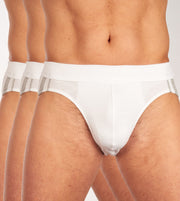 Schiesser slip 3 pack 95/5 organic cotton rio briefs stripe white heren