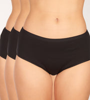 Schiesser slip 3 pack uncover midi briefs black dames