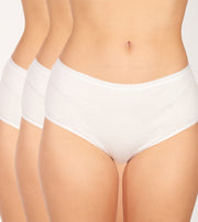 Schiesser slip 3 pack uncover midi briefs white dames