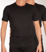 Schiesser t-shirt ronde hals 2 pack 95/5 organic cotton shirts black heren