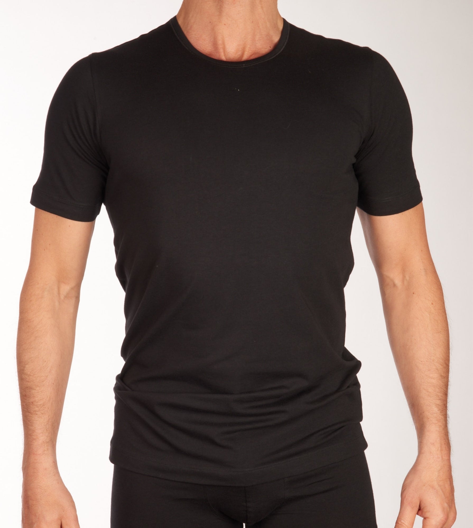 Schiesser t shirt ronde hals 2 pack 95 5 organic cotton shirts black h MyComfort24