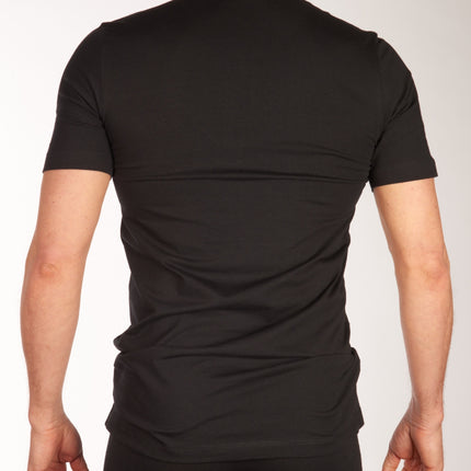 Schiesser t-shirt ronde hals 2 pack 95/5 organic cotton shirts black heren 174997-000 Schiesser t-shirt col rond lot de 2 95/5 organic cotton shirts black hommes
