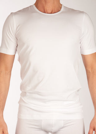 Schiesser t-shirt ronde hals 2 pack 95/5 organic cotton shirts white heren 174997-100 Schiesser t-shirt col rond lot de 2 95/5 organic cotton shirts white hommes
