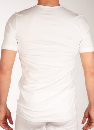 Schiesser t-shirt ronde hals 2 pack 95/5 organic cotton shirts white heren 174997-100 Schiesser t-shirt col rond lot de 2 95/5 organic cotton shirts white hommes
