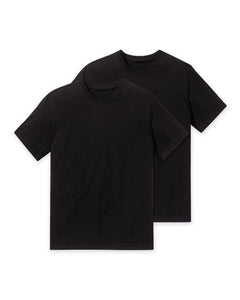 Schiesser t-shirt ronde hals 2 pack essentials american shirts black heren 008150-000 Schiesser t-shirt col rond lot de 2 essentials american shirts black hommes