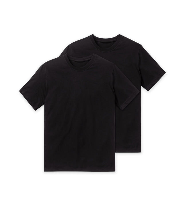 Schiesser t-shirt ronde hals 2 pack essentials american shirts black heren 008150-000 Schiesser t-shirt col rond lot de 2 essentials american shirts black hommes