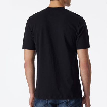 Schiesser t-shirt ronde hals 2 pack essentials american shirts black heren 008150-000 Schiesser t-shirt col rond lot de 2 essentials american shirts black hommes