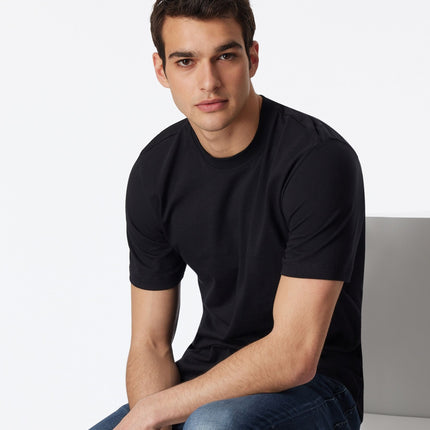 Schiesser t-shirt ronde hals 2 pack essentials american shirts black heren 008150-000 Schiesser t-shirt col rond lot de 2 essentials american shirts black hommes