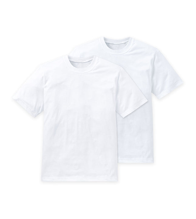 Schiesser t-shirt ronde hals 2 pack essentials american shirts white heren 008150-100 Schiesser t-shirt col rond lot de 2 essentials american shirts white hommes
