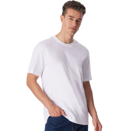 Schiesser t-shirt ronde hals 2 pack essentials american shirts white heren 008150-100 Schiesser t-shirt col rond lot de 2 essentials american shirts white hommes