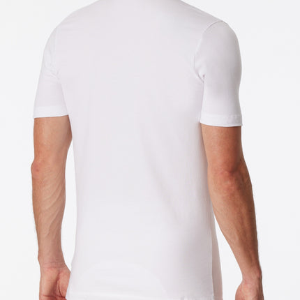Schiesser t-shirt v-hals 2 pack 95/5 organic cotton shirts white heren 173982-100 Schiesser t-shirt col v lot de 2 95/5 organic cotton shirts white hommes
