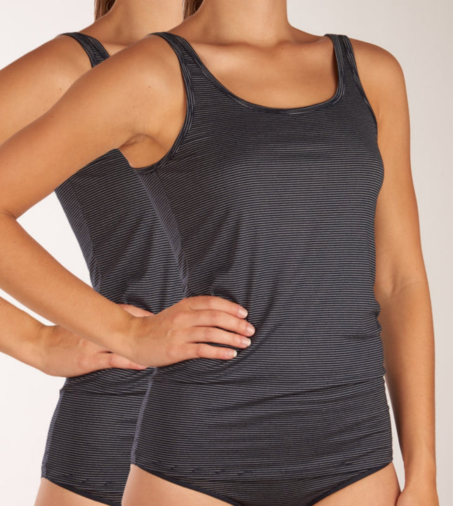 Schiesser topje 2 pack modal essentials tank tops midnight blue dames 162896-804 Schiesser topje lot de 2 modal essentials tank tops midnight blue femmes
