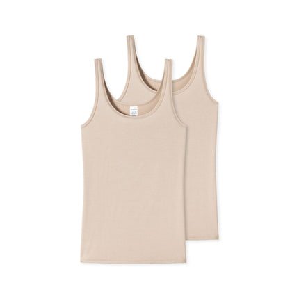Schiesser topje 2 pack modal essentials tank tops sand dames 162896-410 Schiesser caracos lot de 2 modal essentials tank tops sand femmes