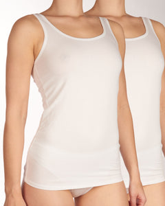 Schiesser topje 2 pack uncover tank tops white dames 173955-100 Schiesser caracos lot de 2 uncover tank tops white femmes
