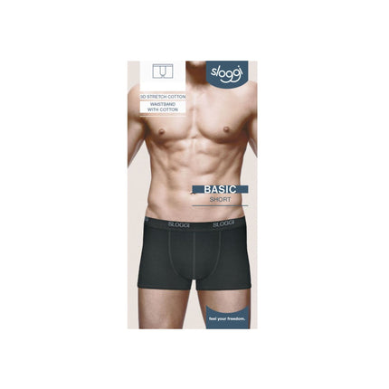 Sloggi short basic black heren 10004753-0004 Sloggi boxer basic black hommes