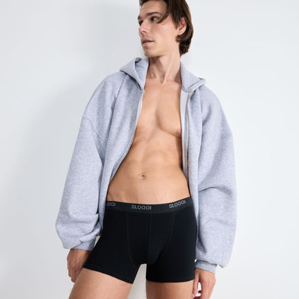 Sloggi short basic black heren 10004753-0004 Sloggi boxer basic black hommes