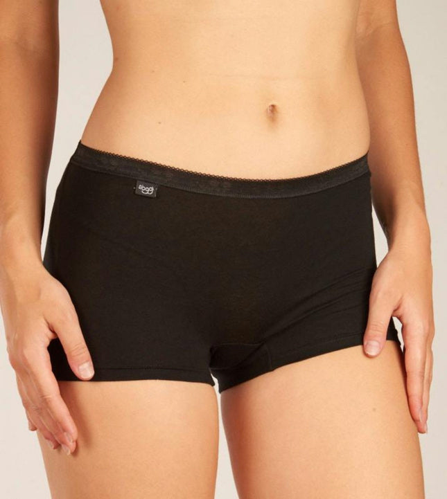 Sloggi short basic+ cotton black dames 10189218-0004 Sloggi shorty basic+ cotton black femmes
