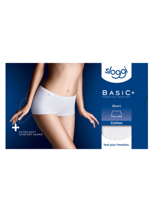Sloggi short basic+ cotton white dames 10189218-0003 Sloggi shorty basic+ cotton white femmes