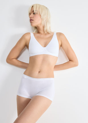 Sloggi short basic+ cotton white dames 10189218-0003 Sloggi shorty basic+ cotton white femmes