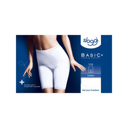 Sloggi short basic+ long white dames 10007643-0003 Sloggi shorty basic+ long white femmes