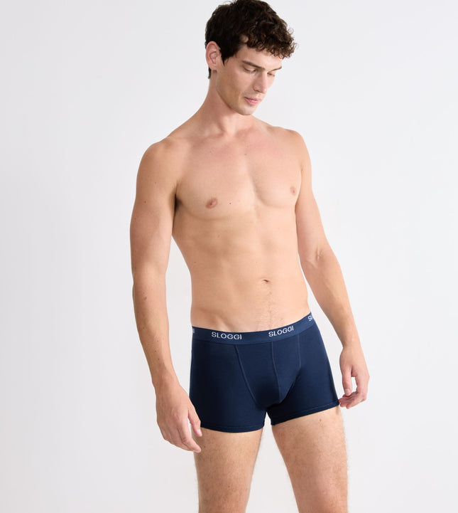 Sloggi short basic night blue heren 10004753-0080 Sloggi boxer basic night blue hommes