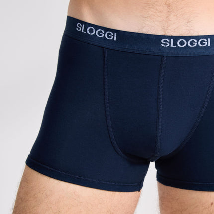 Sloggi short basic night blue heren 10004753-0080 Sloggi boxer basic night blue hommes