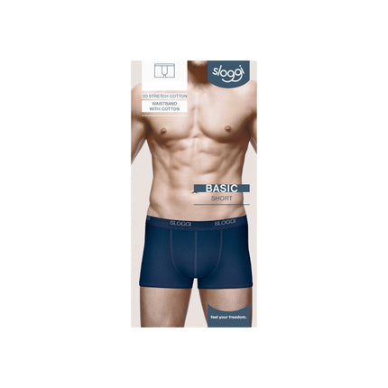 Sloggi short basic night blue heren 10004753-0080 Sloggi boxer basic night blue hommes