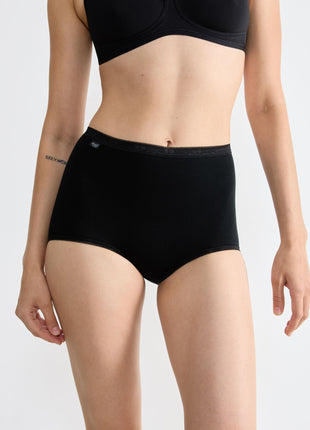 Sloggi slip basic+ maxi cotton black dames 10005037-0004 Sloggi slip basic+ maxi cotton black femmes