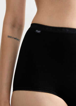 Sloggi slip basic+ maxi cotton black dames 10005037-0004 Sloggi slip basic+ maxi cotton black femmes