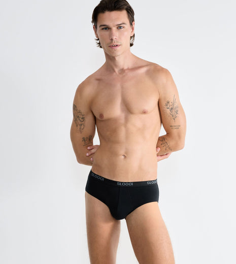 Sloggi slip basic midi black heren 10004712-0004 Sloggi slip basic midi black hommes