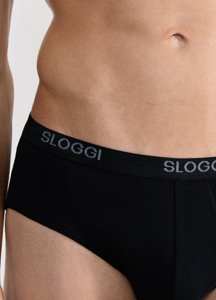 Sloggi slip basic midi black heren 10004712-0004 Sloggi slip basic midi black hommes
