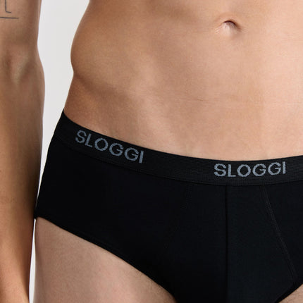 Sloggi slip basic midi black heren 10004712-0004 Sloggi slip basic midi black hommes