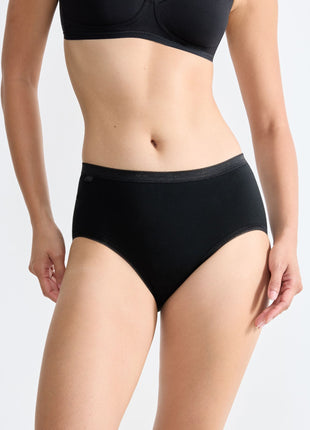 Sloggi slip basic+ midi cotton black dames 10005038-0004 Sloggi slip basic+ midi cotton black femmes