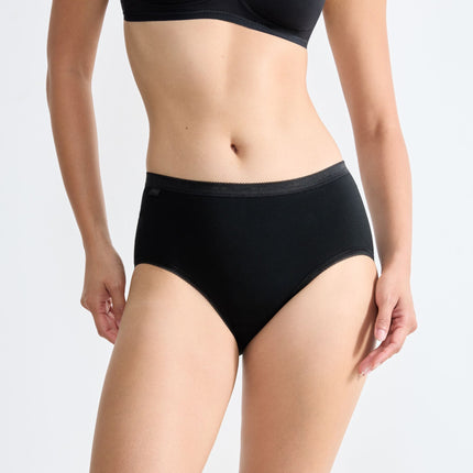 Sloggi slip basic+ midi cotton black dames 10005038-0004 Sloggi slip basic+ midi cotton black femmes