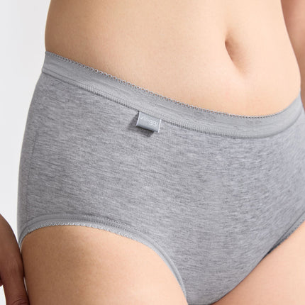 Sloggi slip basic+ midi cotton grey combination dames 10005038-M013 Sloggi slip basic+ midi cotton grey combination femmes