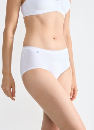 Sloggi slip basic+ midi cotton white dames 10005038-0003 Sloggi slip basic+ midi cotton white femmes