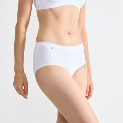 Sloggi slip basic+ midi cotton white dames 10005038-0003 Sloggi slip basic+ midi cotton white femmes