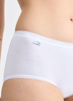 Sloggi slip basic+ midi cotton white dames 10005038-0003 Sloggi slip basic+ midi cotton white femmes