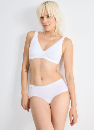 Sloggi slip basic+ midi cotton white dames 10005038-0003 Sloggi slip basic+ midi cotton white femmes