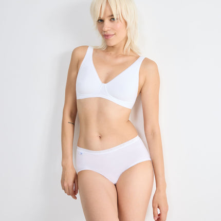 Sloggi slip basic+ midi cotton white dames 10005038-0003 Sloggi slip basic+ midi cotton white femmes