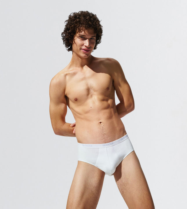 Sloggi slip basic midi white heren 10004712-0003 Sloggi slip basic midi white hommes