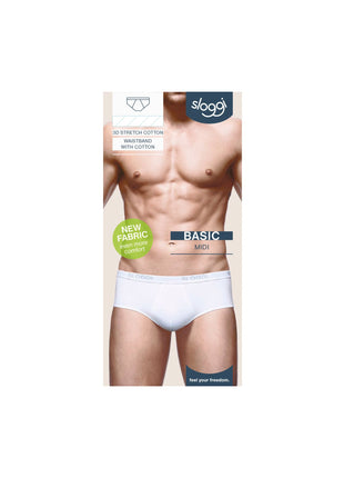 Sloggi slip basic midi white heren 10004712-0003 Sloggi slip basic midi white hommes