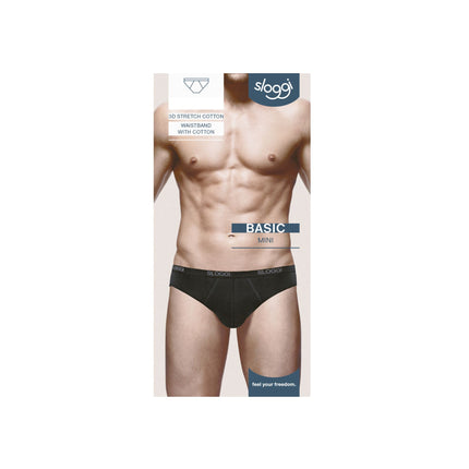 Sloggi slip basic mini black heren 10004711-0004 Sloggi slip basic mini black hommes