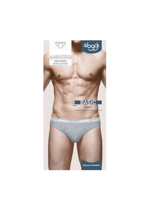 Sloggi slip basic mini grey heren 10004711-0034 Sloggi slip basic mini grey hommes