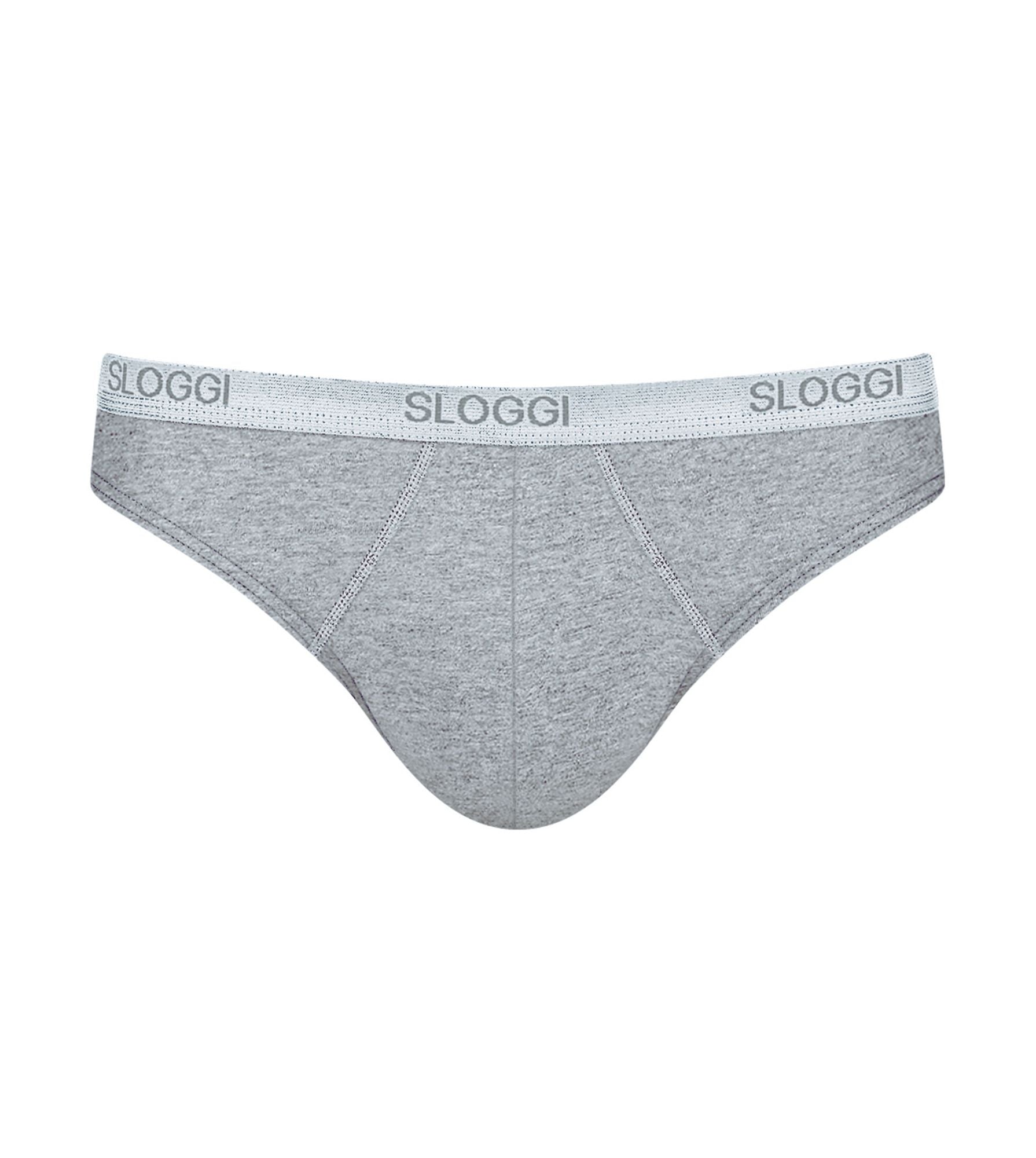 Pack De 1 Slip Homme SLOGGI Basic Mini - Taille M (FR 3 / EU 5 / UK 34) - Gris En Microfibre - Neuf Étiqueté