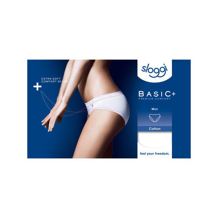 Sloggi slip basic+ mini white dames 10007644-0003 Sloggi slip basic+ mini white femmes