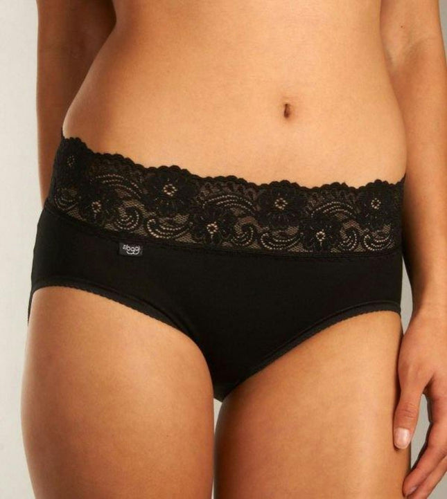 Sloggi slip romance midi black dames 10031896-0004 Sloggi slip romance midi black femmes
